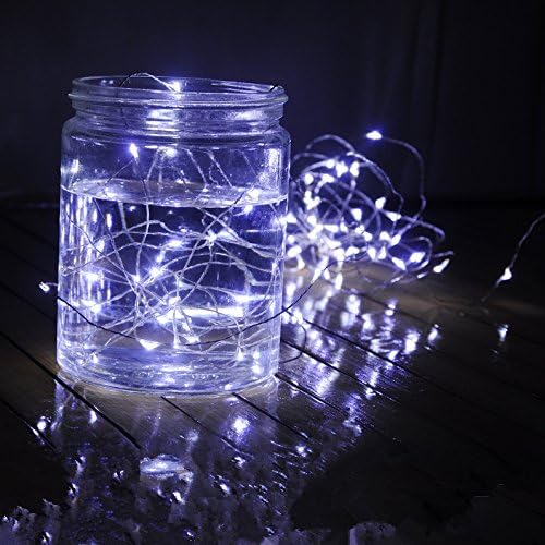 Timewanderer 5m/16.4Ft 50 Led String Starry Fairy Light AA Battery Operated Decorative Bright Micro Ultra Thin LED Lights on Silver Wire for Christmas DIY Decoration (White) - Image 5