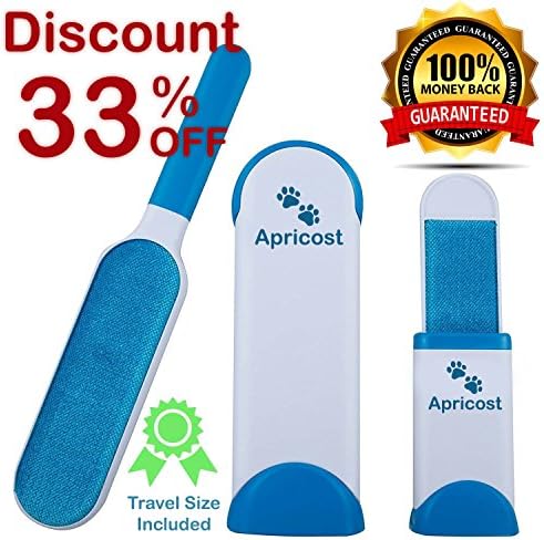 Pet Hair Remover Kit - Fur and Lint Removal Brush with Self-Cleaning Base - Efficient Double-Sided Brush Removes Dog and Cat Hair and Dust from Clothes and Furniture
