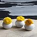 Chive - Set of 6 JoJo Small Oval Ceramic Flower Vase, Decorative Modern Floral Vase for Home Decor Living Room Centerpieces and Events, Cute Bud Vase (White)