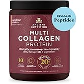 Ancient Nutrition Collagen Peptides Powder, Multi Collagen Protein, Women & Men, Vitamin C, Probiotics, Hydrolyzed Collagen, Supports Skin, Joints, Gut Health, Unflavored, 40 Servings