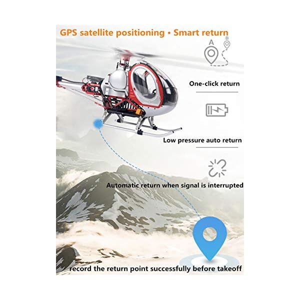 WEIFLY Fernbedienung Hubschrauber RC Drone, 9-Kanal mit Gyroskop Errichtet für Stabilität, Simulation Full Metal Hoch… – Bild 5