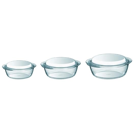Pyrex - Juego de 3 cacerolas de borosilicato: Amazon.es: Hogar