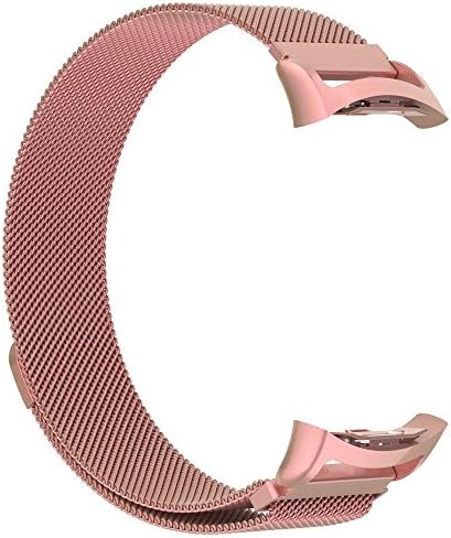 ZGS for Gear Fit 2 PRO Smart Watch Band,Magnet Lock Stainless Steel Milanese Loop Metal Replacement Bracelet Strap for Gear Fit2 SM-R360 /SM-R365 (Rose Pink,L)