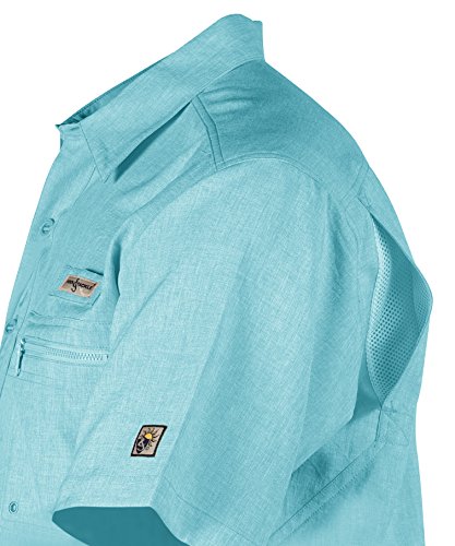 Hook & Tackle Men's Tamarindo Short Sleeve Sun Protection Fishing Shirt Aqua Green XXLarge