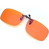 FEISEDY Clip on Rimless One Piece Blue Light Glasses Flip Up Computer Gaming Glasses for Eyes Strain/Induce Sleep B0360