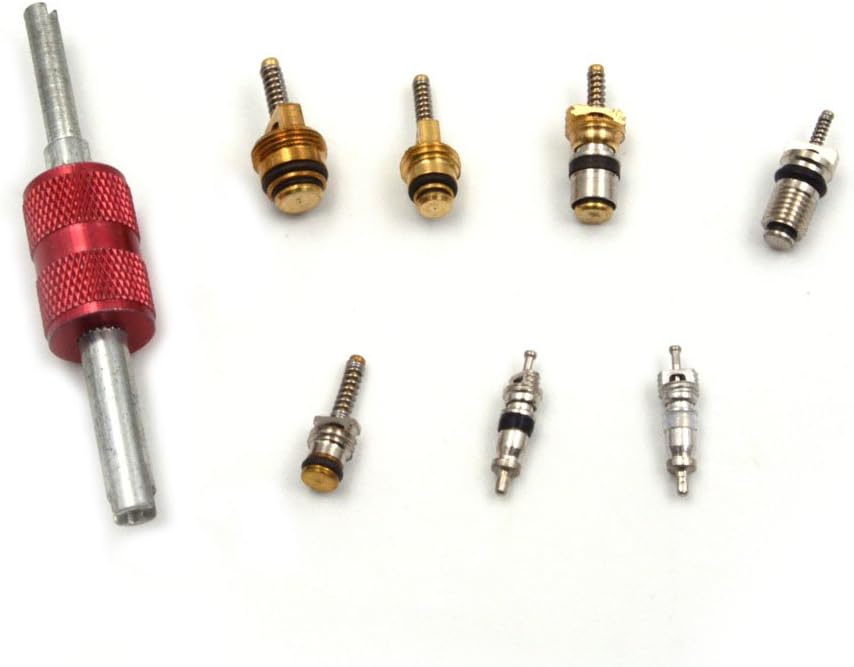 Nikauto 65Pcs Air Conditioned Valve Core and 1Pcs A/C R12 R134a Valve Stem Cores Remover Tool: Automotive