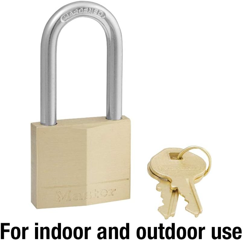 Master Lock 140DLF Solid Brass Padlock with Key, 1 Pack - - 