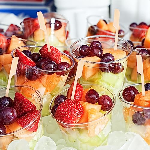 HAKSEN 400PCS Bamboo Paddle Picks, 4.7 Inch Bamboo Paddle Skewers Bamboo Toothpicks for Appetizers Sandwich Candy Apple Cocktail Kabobs