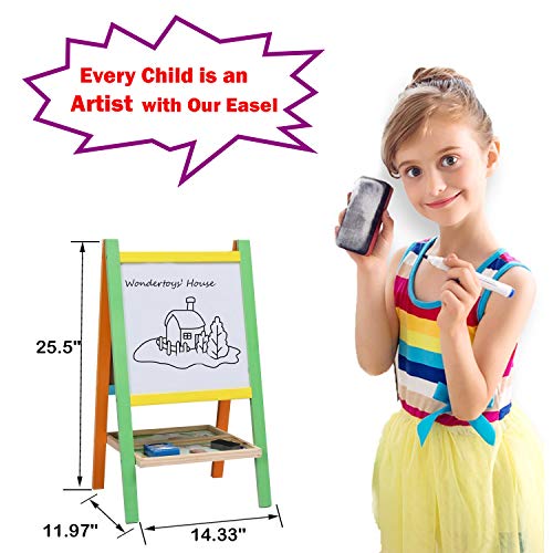 3 Wondertoys+Standing+Blackboard+Chalkboard+Educational