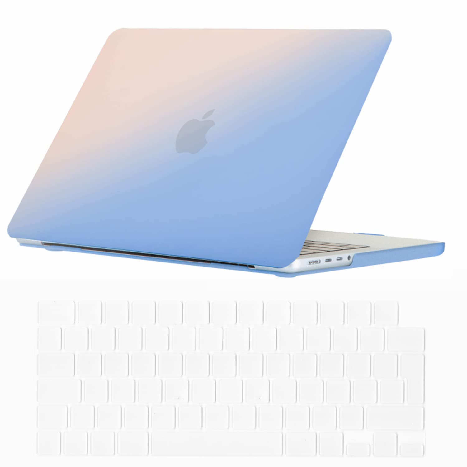 Se7enline Compatible with 2025 2024 2023 2022 2021 MacBook Pro 14 inch Case Hard Shell Cover for Mac Pro A2918 A2992 A3112 A3401 A2779 A3434 M5 M4 M3 M2 M1 &TPU Keyboard Skin,Serenity Blue&Rose Quartz โ image 1