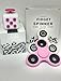 Fidget Cube + Fidget Hand Spinner 3 PC Set Pink White Combo Bulk Multiple Tri-Spinner EDC Stress Desk Classroom Fidgeting Brain Focus Desk Toy Reliever Autism Kids Adults Relax 2 Spinners