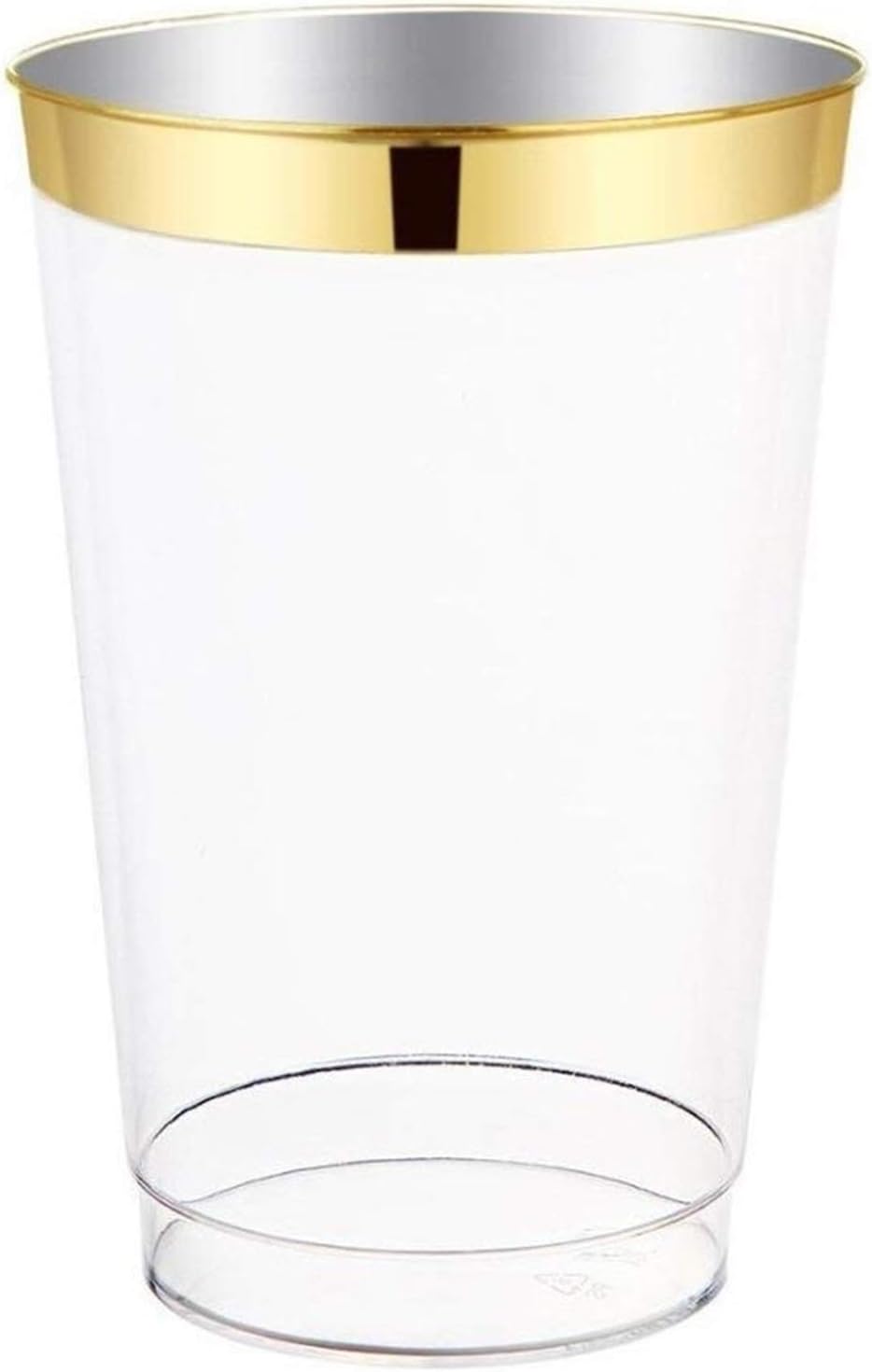 AWYP 25pack Gold Plastic Cups Premium Gold Rimmed Plastic Disposable
