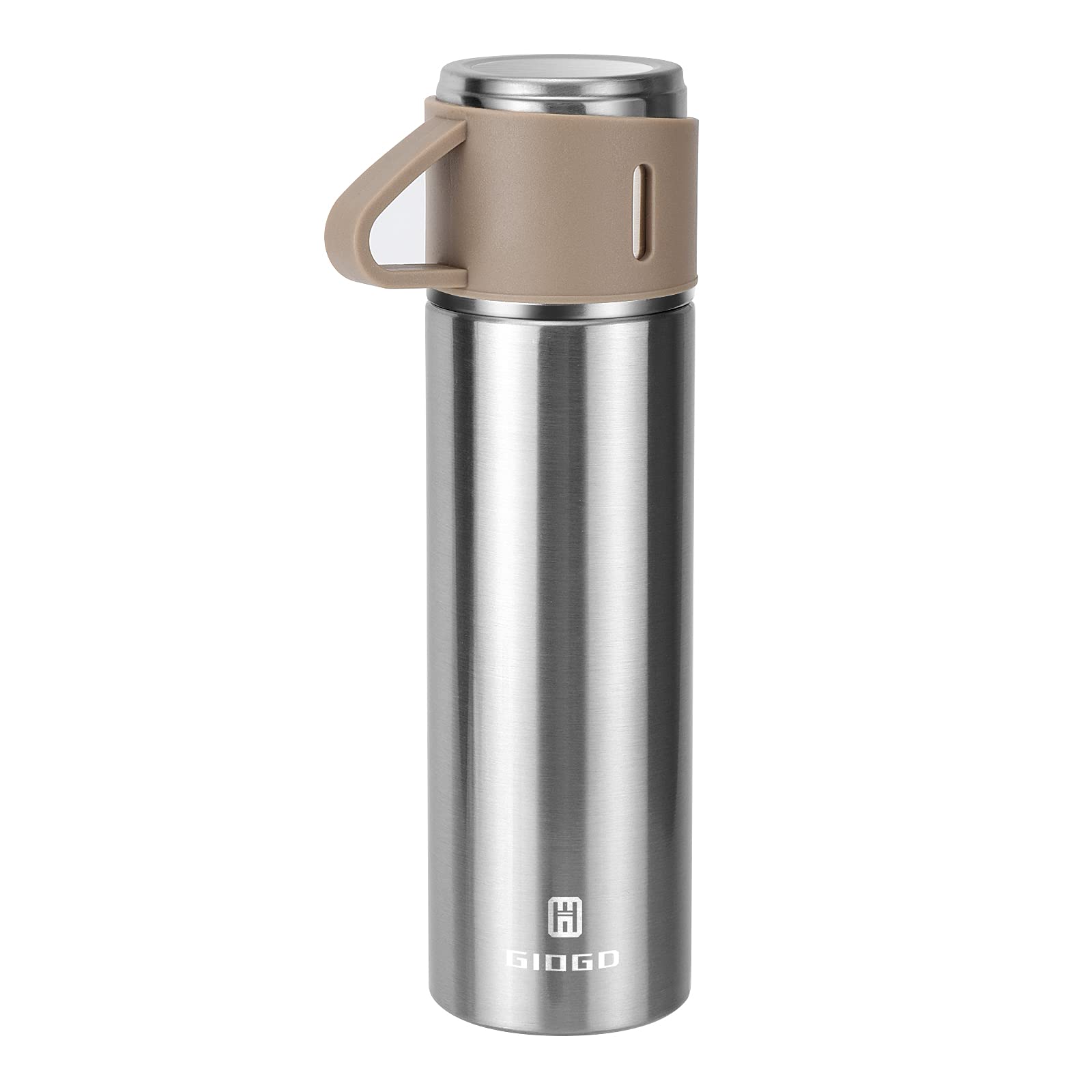 Vacuum Insulated Flask 500ml/16.9oz Stainless Steel Thermo Bottle with Cup for Coffee Water Hot and Cold Drink Flasks.(Brown,Single) โ image 1