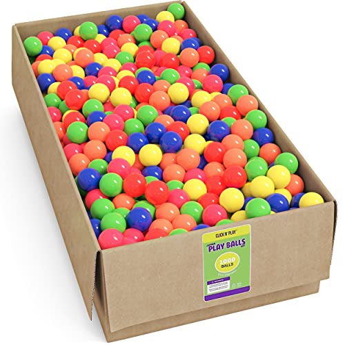 Click N' Play Ball Pit Balls for Kids, Plastic Refill Balls, 200 Pack, Phthalate and BPA Free, Includes a Reusable Storage Bag with Zipper, Bright Colors, Gift for Toddlers and Kids