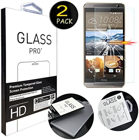 HTC M9 Plus Screen Protector, (2 Pack) WXZipo Anti-scratch Tempered Glass Ultra-Clear Screen Protector for HTC One M9 Plus / M9+ 5.2"