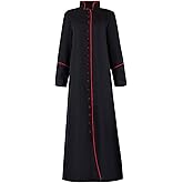 Men's Cassock Choir Cassock Church Robe Minister Robe Clergy Pulpit Liturgical Black Handmade