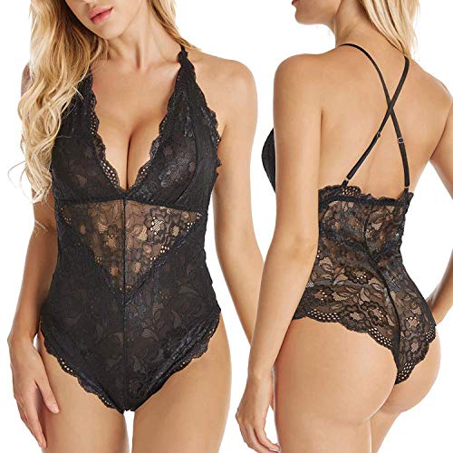 TSWRK-Lingerie-Sexy-Donna-Hot-per-Sesso-Teddy-Bodysuit-Biancheria-Intima-del-Pizzo-Teddy-Lingerie-Scollo-a-V-Babydoll-Sexy-Body-da-Donne-Completi-Intimi-Erotico