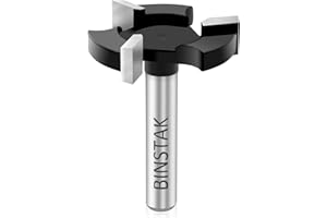 CNC Spoilboard Surfacing Router Bit 1/4 inch Shank, Extra Large 1-1/4 inch Cutting Diameter, Slab Flattening Router Bit Planing Bit Wood Planing Bit Dado Planer Bit by BINSTAK (Carbide)