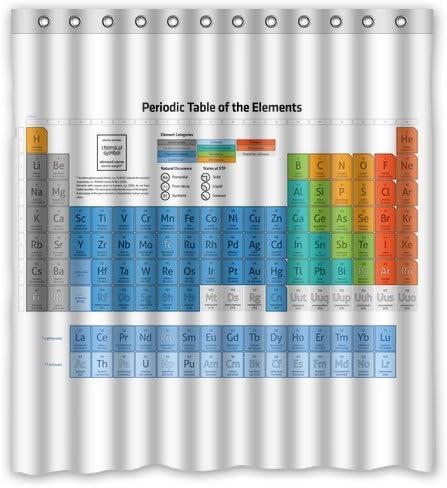 Custom Periodic Table of Element Shower Curtain 66" x 72" - Bathroom Decor(Fabric)