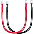 ECO-WORTHY 5AWG Battery Cable with 15/64'' Lug Terminals 14inch Cables Set Tinned Copper Battery Inverter Cable for Car, Truck, RV, Solar