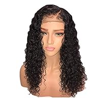 Vaorwne Curly Wig Brazilian Lace Front Human Hair Wigs With Baby Hair Lace Front Wig Remy Hair Wig Black 24 Inches Long Wavy Curly Black Synthetic Wig