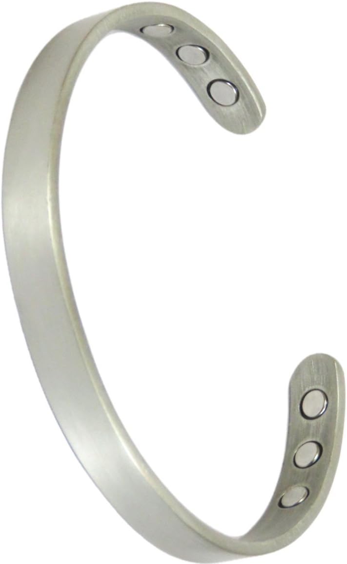 Copper Magnetic Therapy Bracelet - Pewter Plated with Pure Copper Core with 6 Powerful Magnets