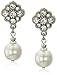 1928 Jewelry Women's Bridal Simulated Faux Pearl And Crystal Drop Earrings