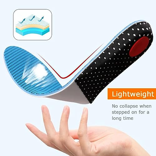 Insoles to increase height, non-slip cushioning breathable insole increase height increase shoe pads insoles (4 cm, Blue EU(36-44))
