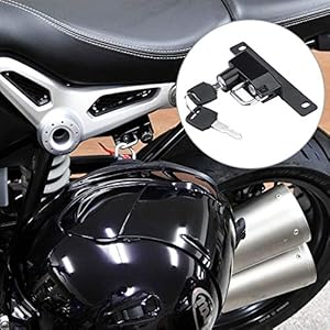 Helmslot, geschikt voor helm, 13 x 6,5 x 2,3 cm, van aluminiumlegering, diefstalbeveiliging (zwart)