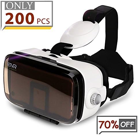 ETVR 3D VR Headset Virtual Reality Glasses for 3D Movie &amp; VR Game, More Lighter More Comfortable Large Viewing Immersive Experience VR Goggles, Fit for iPhone &amp; Android Phones within 4.7"-6.2" (White)