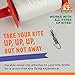 KickFire K2 Killer Kite Cord | 500 Foot Durable White Nylon Kite String | 50 Pound Strong | Must Have Kite Accessory | Features Double Handle Winder for Extra Control | Works with All Kite Types