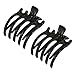 Woman Girls Black Plastic Hairpin Clamp Hair Claw Clips 2 Pcs