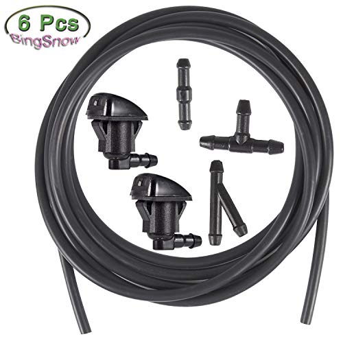 BingSnow 2 Pcs Windshield Washer Squirter Nozzle Spray for Toyota Tundra, Toyota Solara, Toyota Sienna, Toyota Corolla and 3 Meters Fluid Hose with 3 Pcs Connector, Replace OEM # 85381AE020 - Thumbnail 7