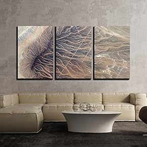 3 Piece Canvas Wall Art - Aerial View of Peculiar Landform - Modern Home Art Stretched and Framed Ready to Hang - 16"x24"x3 Panels