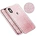 BASSTOP iPhone X Case, Luxury Bling Crystal Glitter Sparkle Phone Case Detachable 3 Layers Shockproof Hard PC Back Soft TPU Inner Shining Case for Apple iPhone X,iPhone 10 (Pink)