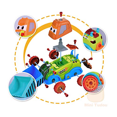 CHAFIN Hand-on disassembly and Assembly of Bulldozer Screw Puzzle Electric Drill Toy Assembly Engineering Vehicle disassembly Combination Building Blocks