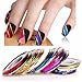 Nail Art Supplies Kit 15pc Gel Nail Brushes Tools 5pc Nail Dotting Pen, 2 Boxes Nail Rhinestones Decorations Accessories,10pc Nail Striping Tape Line, 5pc Manicure Nail Files