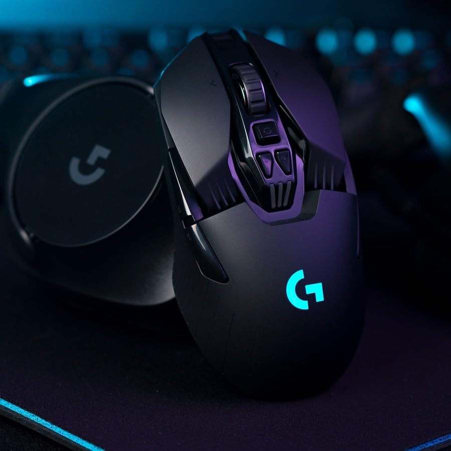 Logitech G903 LIGHTSPEED Wireless Gaming Mouse W/ Hero 25K Sensor, PowerPlay Compatible, 140+ Hour with Rechargeable Battery and Lightsync RGB, Ambidextrous, 107G+10G optional, 25,600 DPI, Black