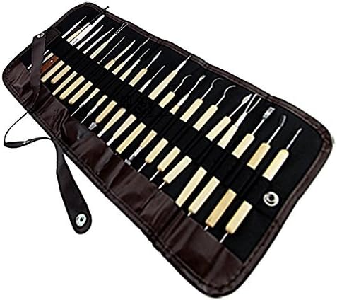 Amazon Co Jp 陶芸 用 道具 用具 22本 26本 セット フィギュア 模型 製作 粘土 細工 へら かきべら 趣味 工具 ａ ブラウン 収納ケース付き 22本セット ホビー