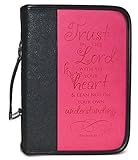 Pink Trust in the Lord Proverbs 3:4 Faux Leather 7.5 x 10 Bible Case (Large)