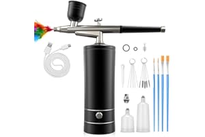 Airbrush Kit with Compressor, Bornbyme Airbrush for Nails Paint Sprayer DIY Air Brush Spray Gun for Painting, Ombre Nails, Ma