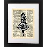 Alice in Wonderland Imagination Quote Vintage Dictionary Art Print 8x10 inch Home Vintage Art Abstract Prints Wall Art for Home Decor Wall Decorations For Living Room Bedroom Office Ready-to-Frame