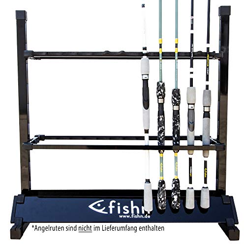 FISHN® Rutenständer für 24 Angelruten aus hochwertigem Aluminium, Rutenhalter, Angelrutenhalter - 72 x 70 x 30 cm – Bild 4
