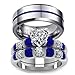 LOVERSRING His and Hers Wedding Ring Sets Couples Rings 10K White Gold Filled heart cz Wedding Engagement Ring Bridal Sets Men's tungsten carbide Wedding Band