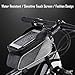 ROTTO Bicycle Bag Bike Frame Bag Top Tube Phone Bags Sensitive Touch Screen Waterproof with Rain Cover (Gray-Black)