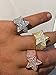 Solid 925 Sterling Silver Men's Star Ring Iced - Pinky Ring - Yellow, Rose, Or Natural Silver - Icy Hip Hop Ring (sterling-silver, 9)