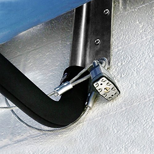 Stainless Steel Kayak Wall Rack with Security Cable J-Hook Metal Steel Kayak Ladder Wall Mount Storage Rack Bike Surfboard Canoe SUP Storage for Garage or Shed