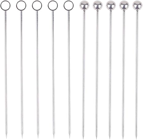 Amazon Kesyoo ピンチョス ピック ステンレス カクテルピン オードブルピン 前菜 フルーツピック 雰囲気 おしゃれ 丸穴 玉付 2種類 本セット カクテルピック オードブルピン オンライン通販