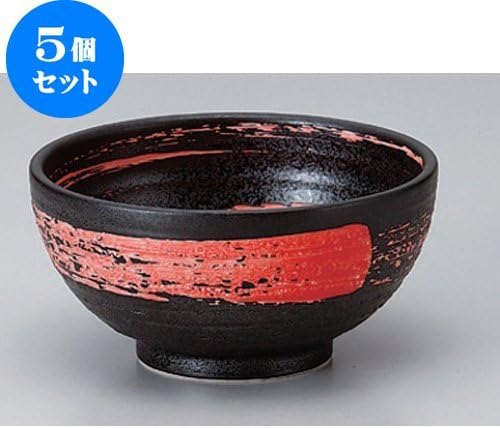 Five set series bowl Shuarashi black granite grained 5.0 Marudonburi [15.5 x 7.7cm] for Japanese instruments Liquor restaurant inn business