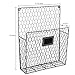 MyGift Wall Mounted Gray Metal Chicken Wire Hanging File Folder Rack and Magazine Holder with Chalkboard Label, Office Mail and Document Organizer, Set of 2